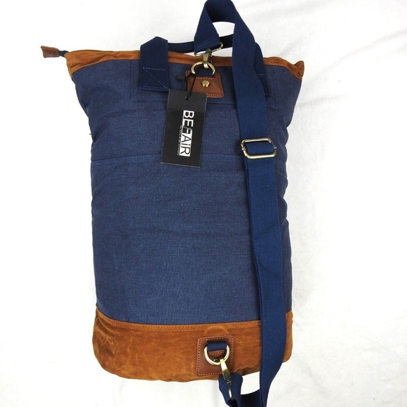 Canvas Rucksack Travel Duffel Bag Shoulder Sling - Picture 2 of 8